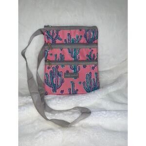 Simply‎ Southern Women's Pink Cactus Print Crossbody Bag Medium Adjustable Strap